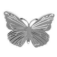 40 St. Schmetterlinge mit Loch "Pure" 4,0x5,0cm silber, Streuartikel, Metall !!