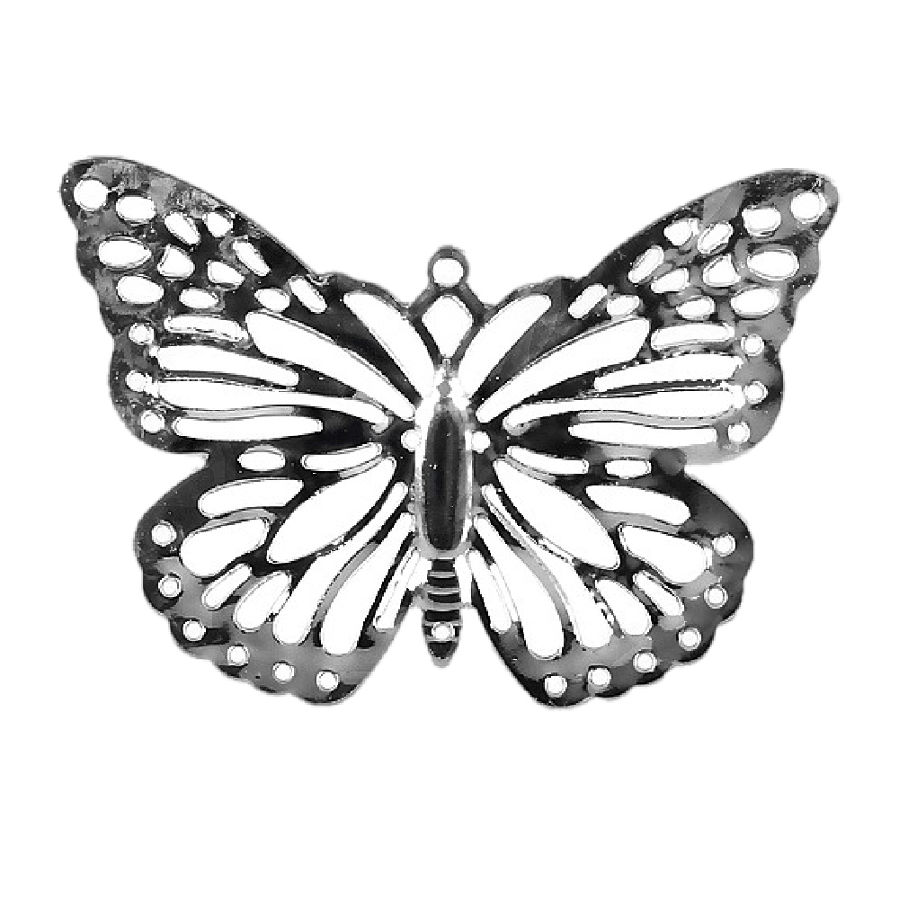 40 St. Schmetterlinge filigran "Pure" 3,5x5,0cm silber, Streuartikel, Metall !!!