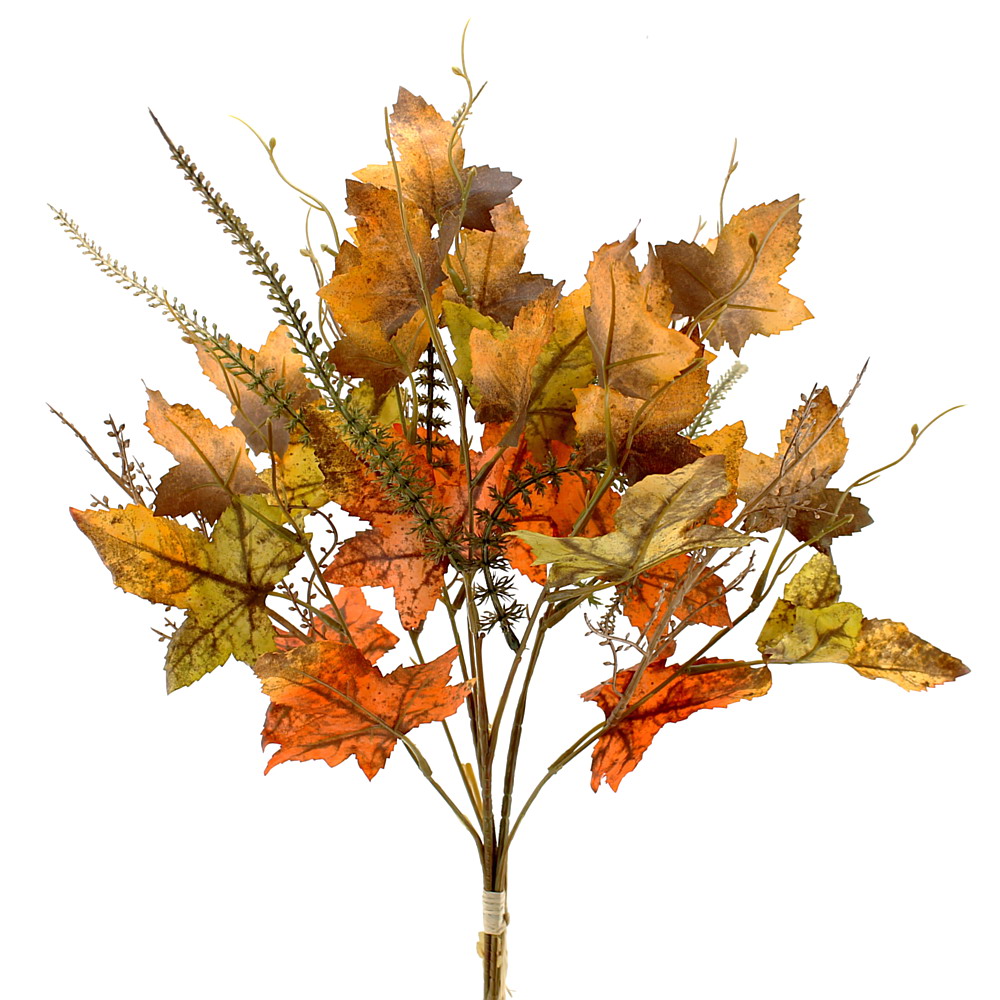 Herbstlaub Zweige bunt, 3 Stiele L65cm, Blätter und Rispen künstlich !!!