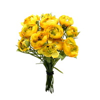 Ranunkel- Busch x12 Blüten, L 23cm, einzelne Stiele, künstlich / 03 gelb