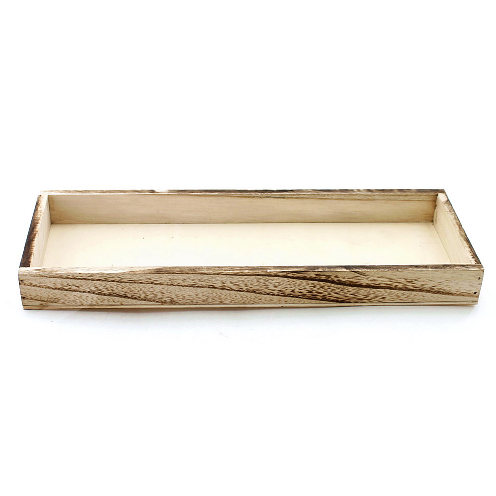 Holz-Tablett rechteckig, braun geflammt, diverse Größen/ groß= 33cm