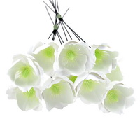 10x Christrosen Blüten weiß, Kunststoff Ø 5cm L30cm Helleborus outdoor