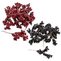 12 x Beeren-Dolden Pick ca. 18cm, rot - schwarz, künstlich Früchte !!
