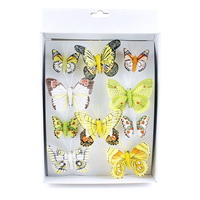 10 Stück Schmetterlinge MIX mit Clip, 2 Größen Sortiment Feder, 356 bunt !!!