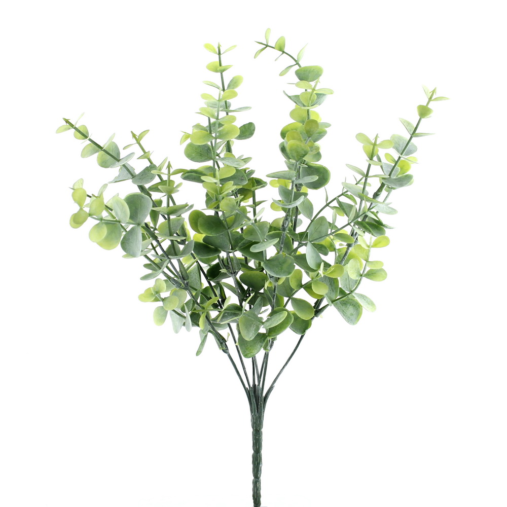 Eukalypthus Busch x7 Triebe, Kunststoff Pflanze/ grün