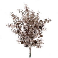 Eukalyptus Busch rose/metallic x6 Triebe L45/13cm, Kunststoff
