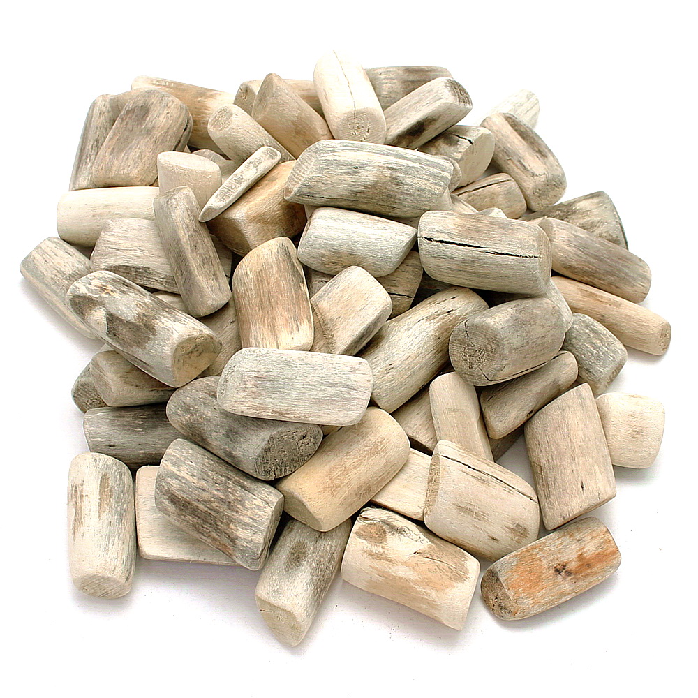 Treibholz rund "Tumblet wood", natur gebürstet, L3-7cm, 1kg Beutel