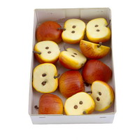 12x Halbe Deko Äpfel 4,5x3,5cm, rot/gelb, künstlich, Früchte, Box !!!