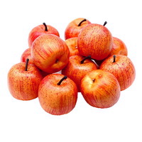 12 x Deko Äpfel groß Ø5,5cm, gelb/rot matt künstlich, Früchte, Apfel !